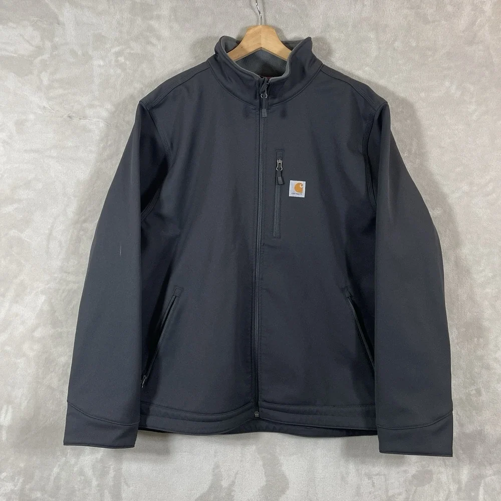 Carhartt Jacket Men 2XL Black Crowley Rain Defender Soft Shell Full Zip